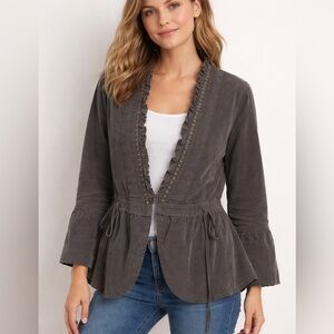 J.Jill Women’s Vintage Wale Corduroy Jacket Gray Size S